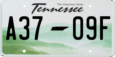 TN license plate A3709F