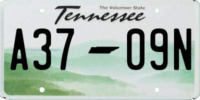 TN license plate A3709N