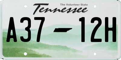 TN license plate A3712H