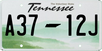 TN license plate A3712J