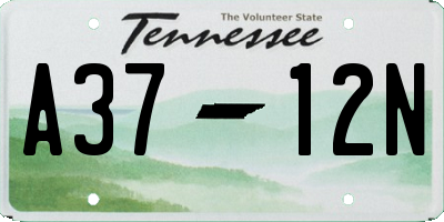 TN license plate A3712N