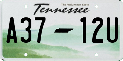 TN license plate A3712U