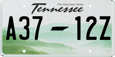 TN license plate A3712Z