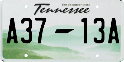 TN license plate A3713A