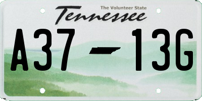 TN license plate A3713G