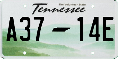 TN license plate A3714E