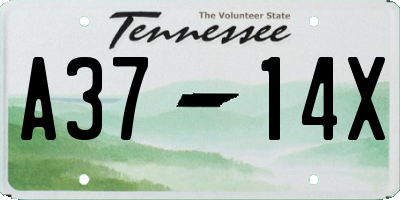 TN license plate A3714X
