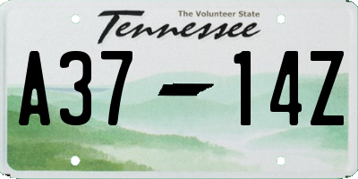 TN license plate A3714Z