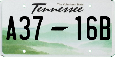 TN license plate A3716B