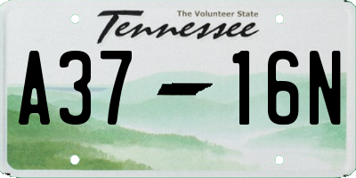 TN license plate A3716N