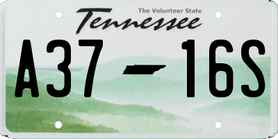 TN license plate A3716S