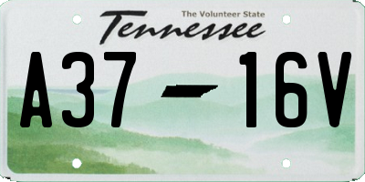 TN license plate A3716V