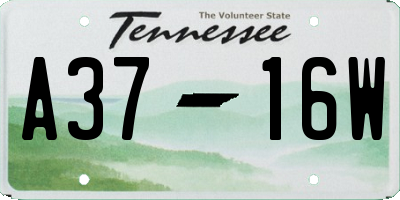 TN license plate A3716W
