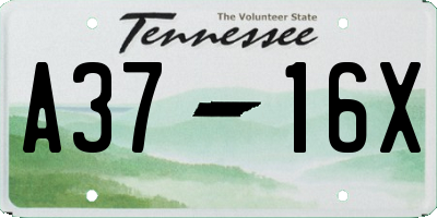 TN license plate A3716X