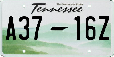 TN license plate A3716Z