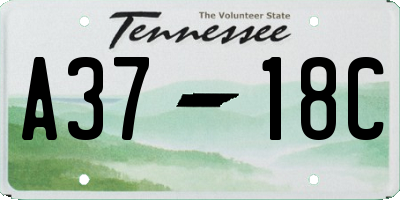 TN license plate A3718C
