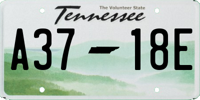 TN license plate A3718E