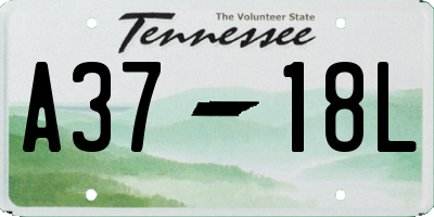 TN license plate A3718L