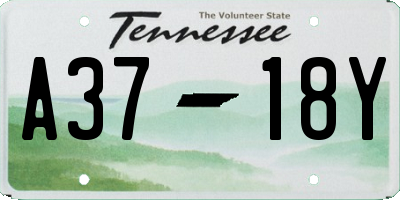 TN license plate A3718Y