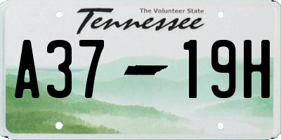 TN license plate A3719H