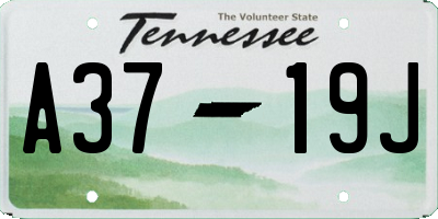 TN license plate A3719J
