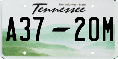 TN license plate A3720M