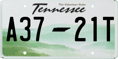 TN license plate A3721T