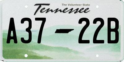 TN license plate A3722B