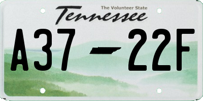 TN license plate A3722F