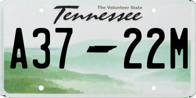 TN license plate A3722M