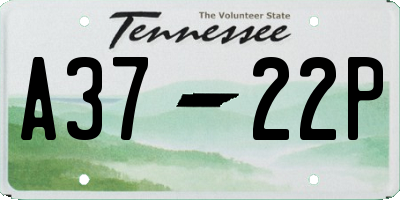 TN license plate A3722P