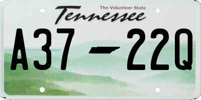 TN license plate A3722Q