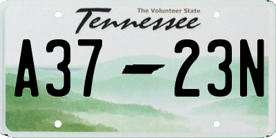 TN license plate A3723N