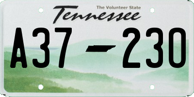 TN license plate A3723O