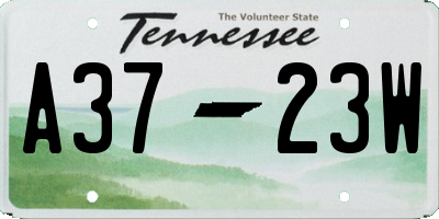 TN license plate A3723W