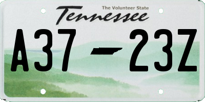 TN license plate A3723Z