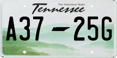 TN license plate A3725G