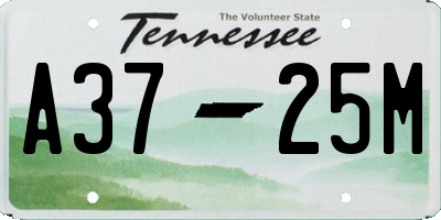 TN license plate A3725M