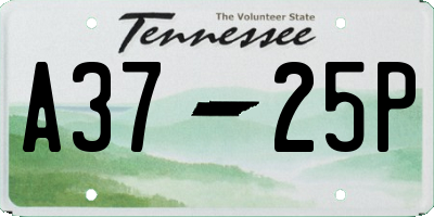 TN license plate A3725P