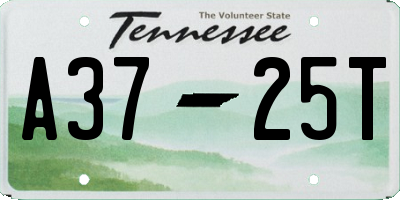 TN license plate A3725T