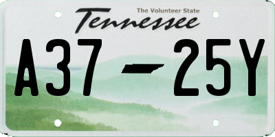 TN license plate A3725Y
