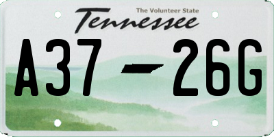 TN license plate A3726G