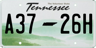 TN license plate A3726H