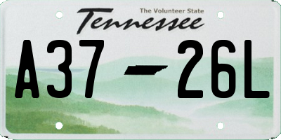 TN license plate A3726L