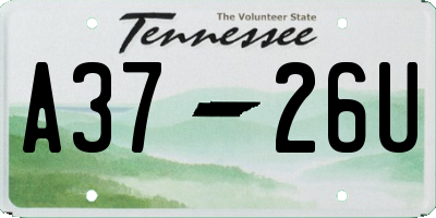 TN license plate A3726U