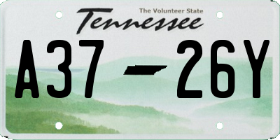 TN license plate A3726Y