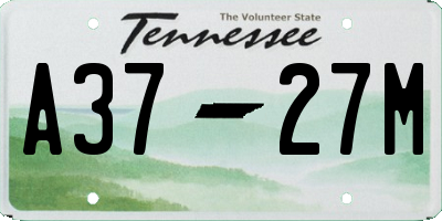 TN license plate A3727M