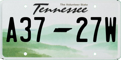 TN license plate A3727W
