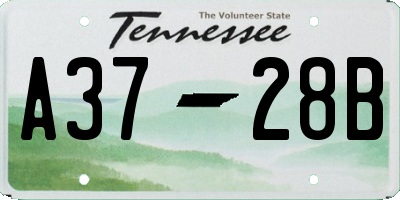 TN license plate A3728B