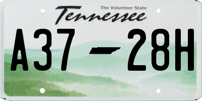 TN license plate A3728H
